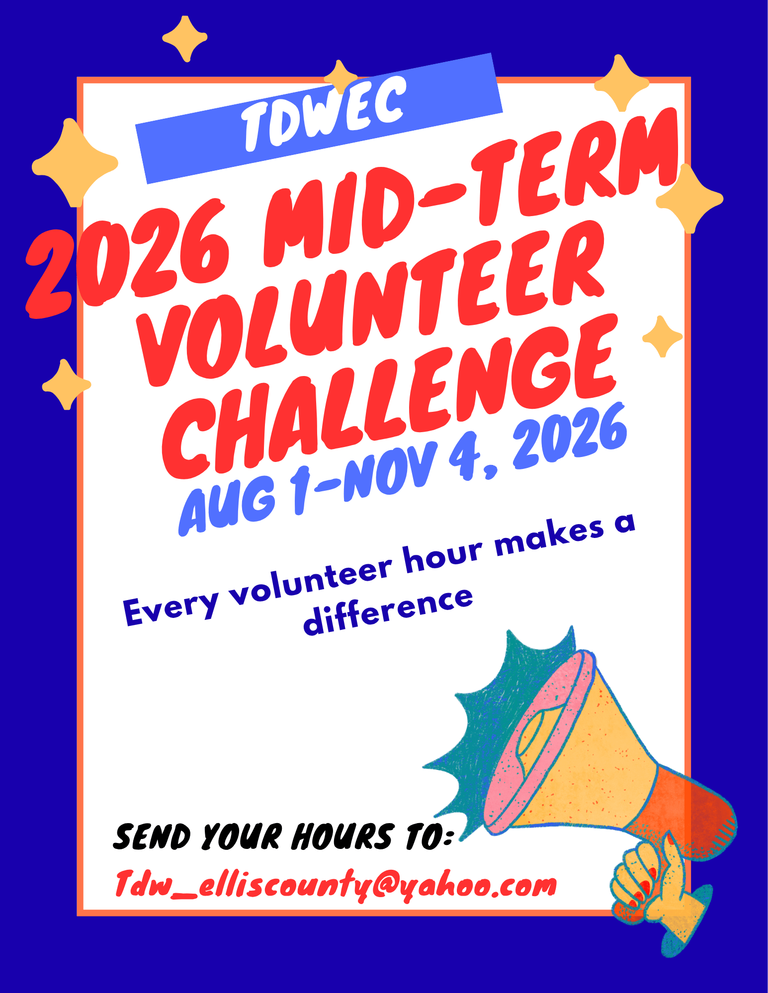 2026 Mid-Term Volunteer Challenge flyer